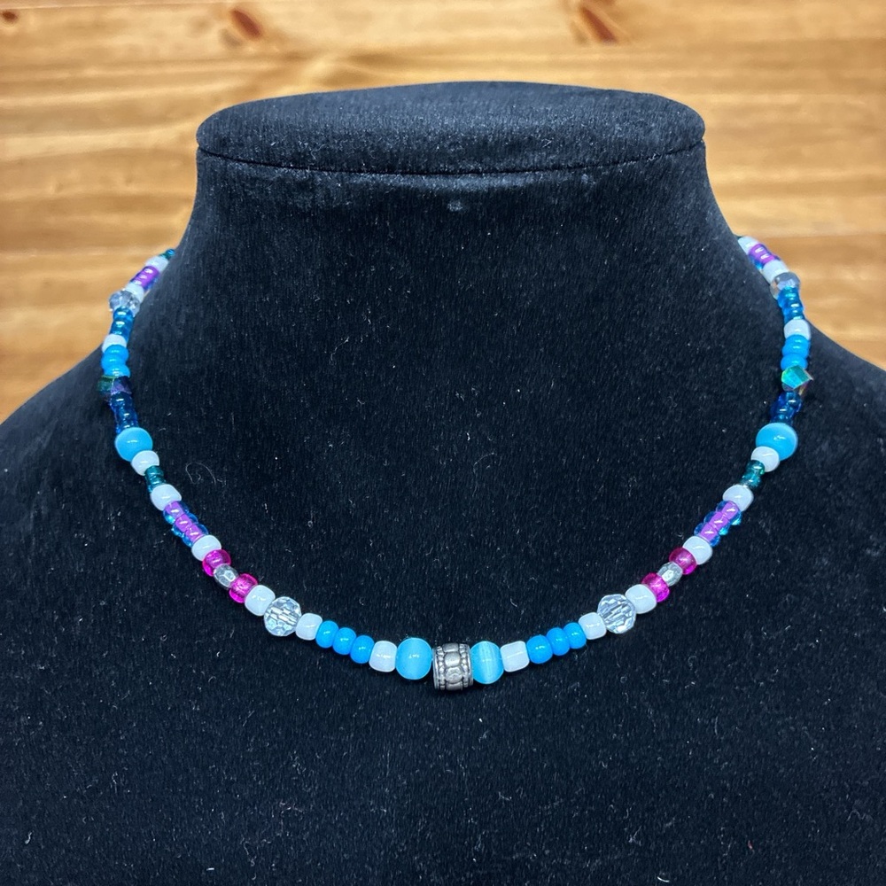 Choker style handmade beaded necklace